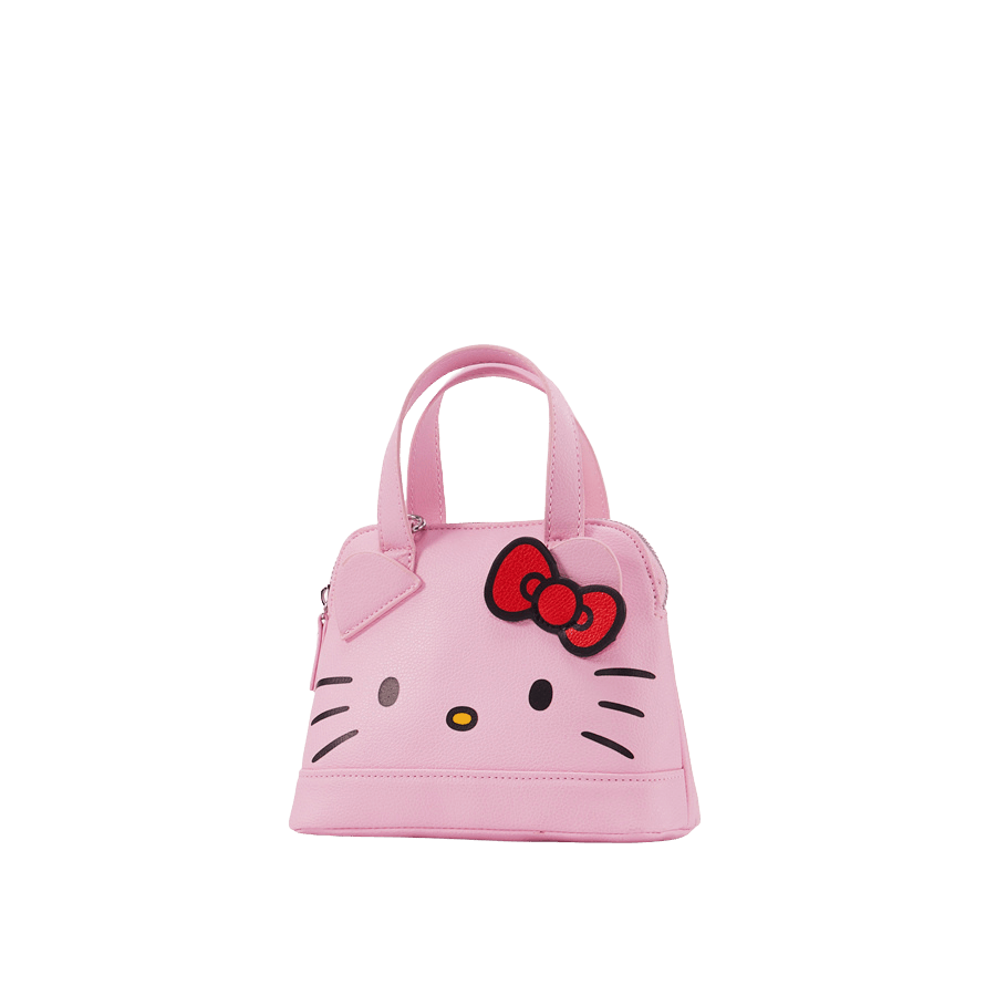 Pink Hello Kitty handbag with PU patch and top zip closure