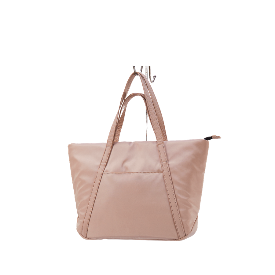 Beige ladies cooler with double handle and front open pocket