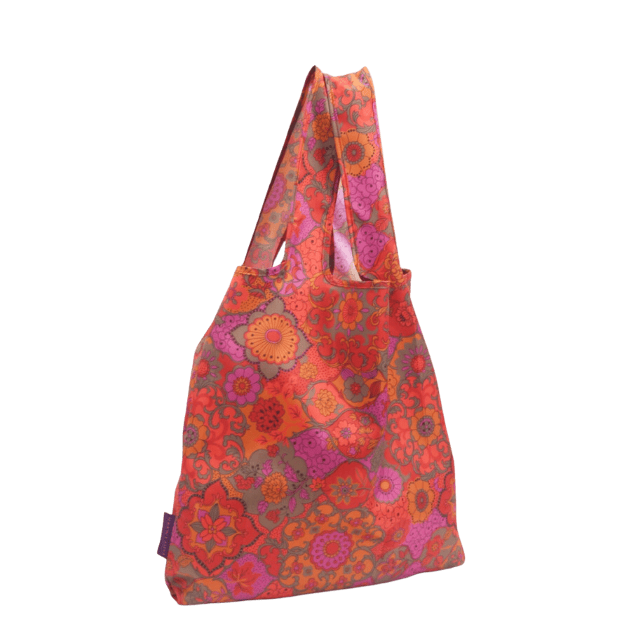 Printing ladies handbag with woven label on the side
