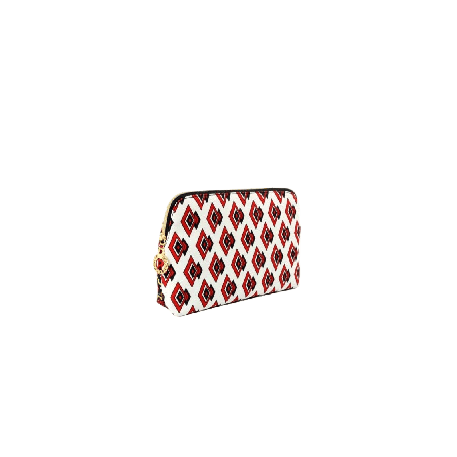 Printed ladies cosmetic bag with round zip puller