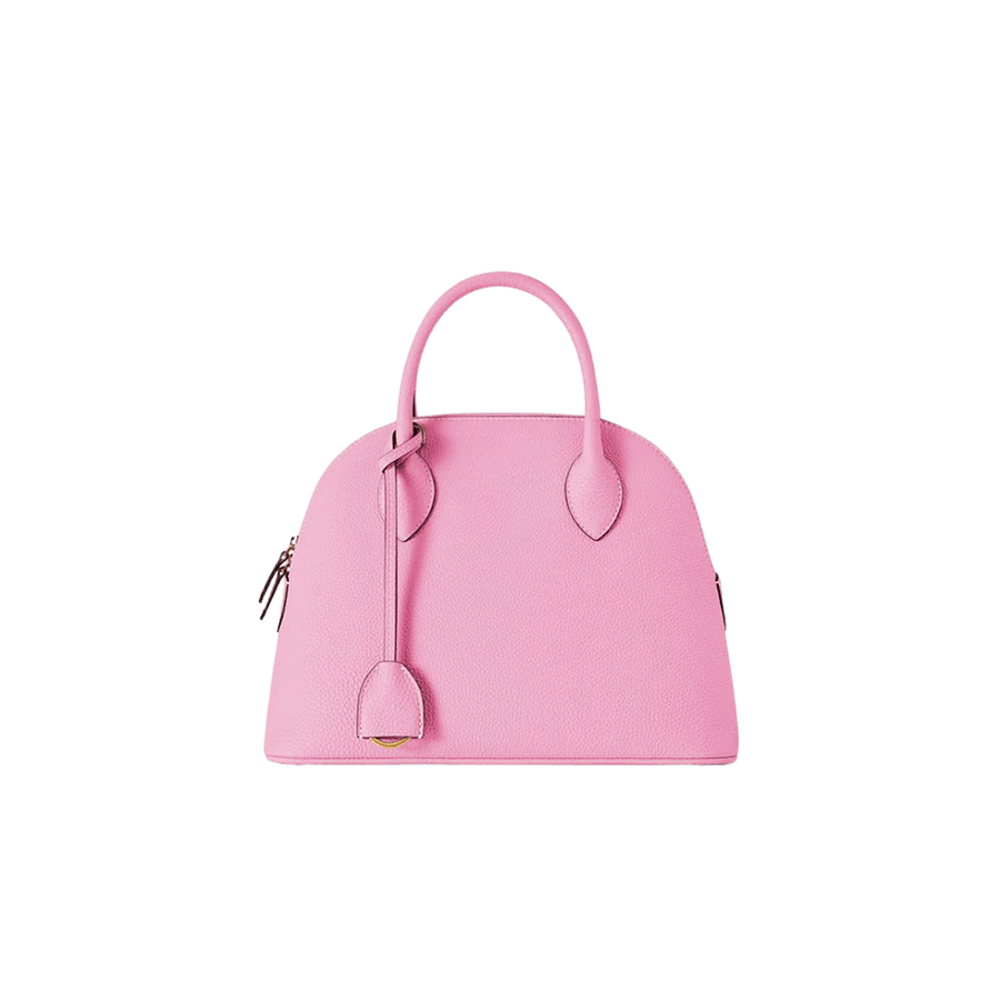 Pink ladies handbag with detachable hangtag and contrast edge painting