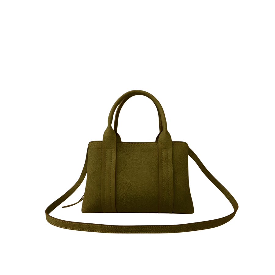 Black ladies handbag with contrast edge painting and top zip closure