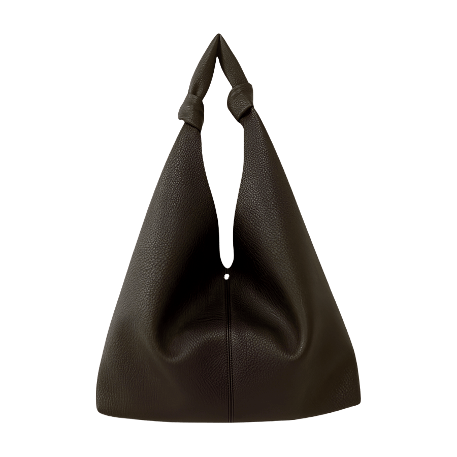 Black ladies hobo with knotted handle and magnetic snap closure