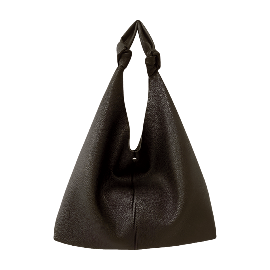 Black ladies hobo with knotted handle and magnetic snap closure