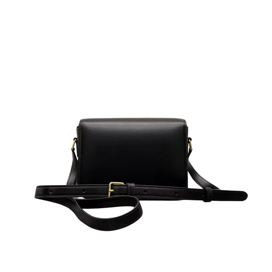 Black ladies crossbody bag with magnetic snap closure