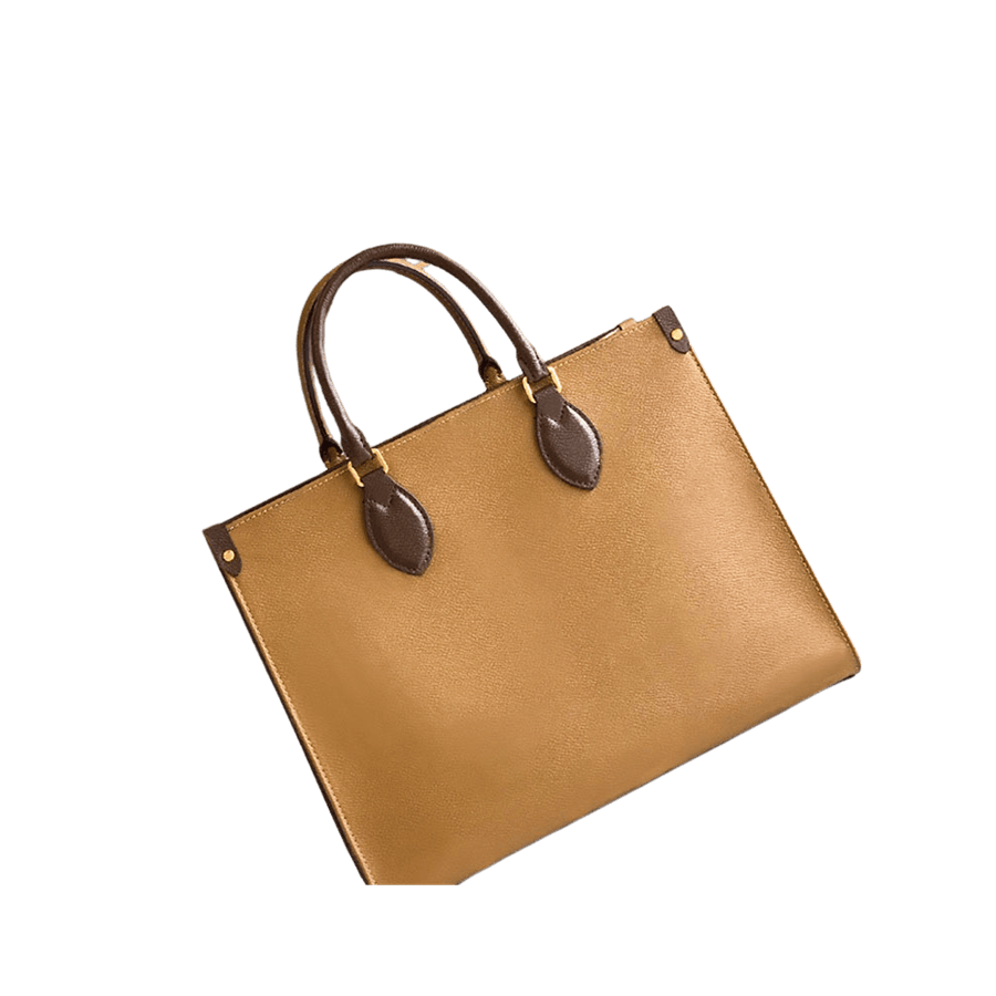 Camel ladies tote bag with brown trim PU and decorative studs