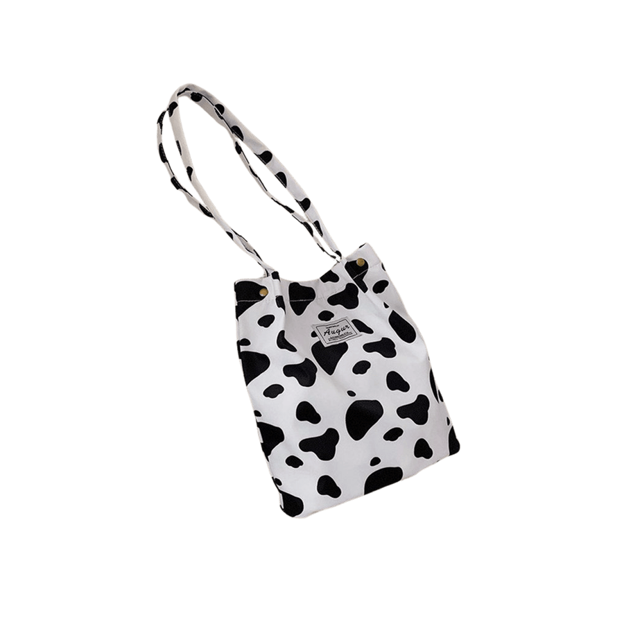 Animal printing ladies tote bag with top snap closure
