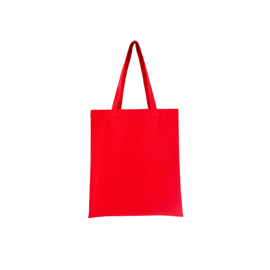 Red canvas ladies shopping bag