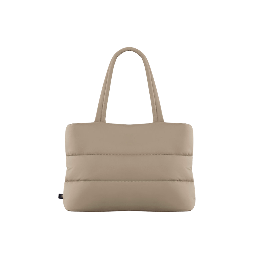 Grey quilting puffy ladies tote bag