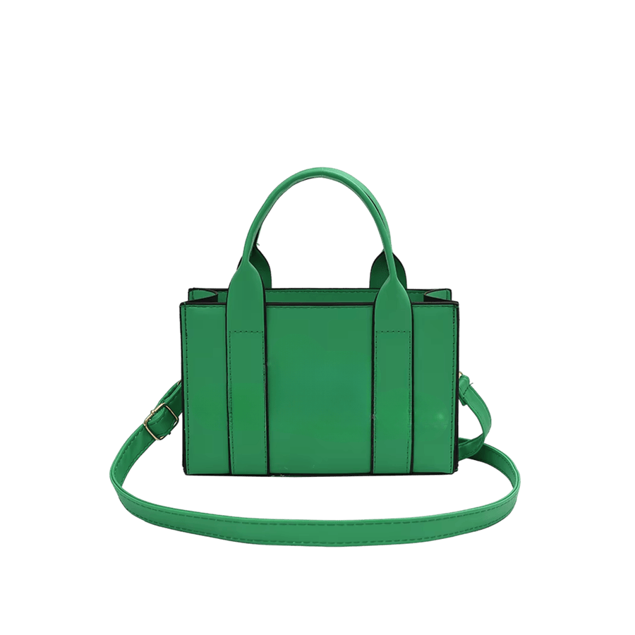 Green ladies tote bag with contrast edge painting