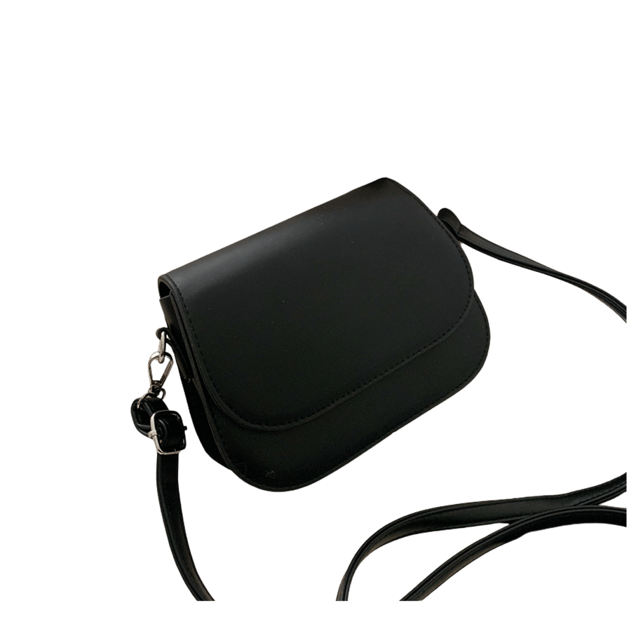 Black ladies crossbody bag with magnetic snap closure