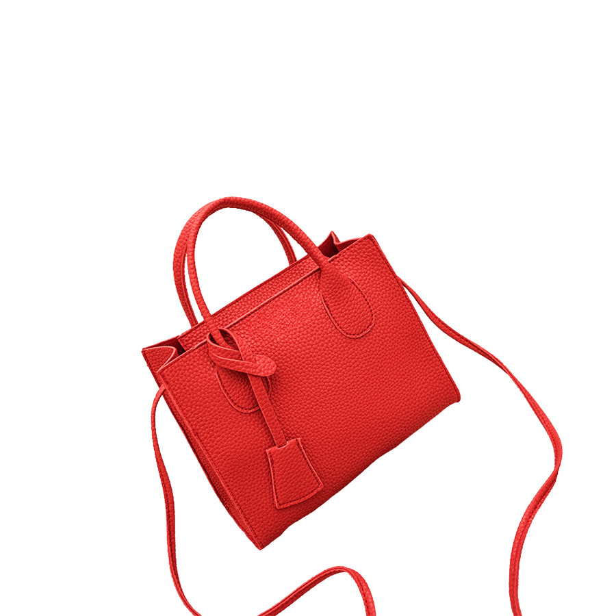 Pink pebble PU ladies tote bag with detachable PU hangtag