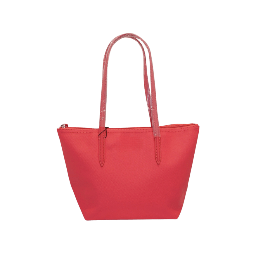 Pink ladies tote bag with matching trim PU and top zip closure