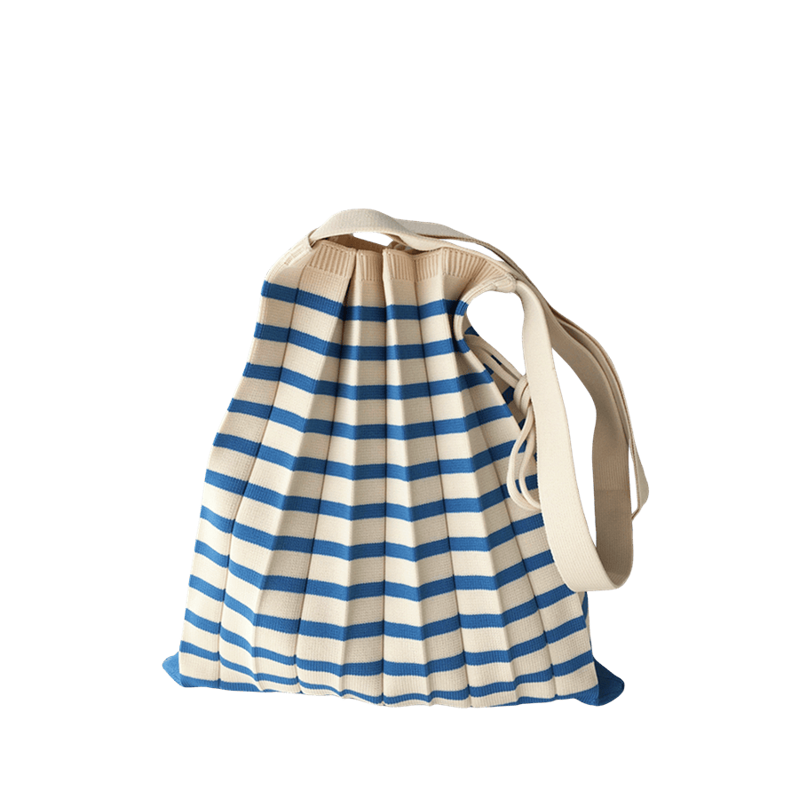 Stripe folded ladies handbag