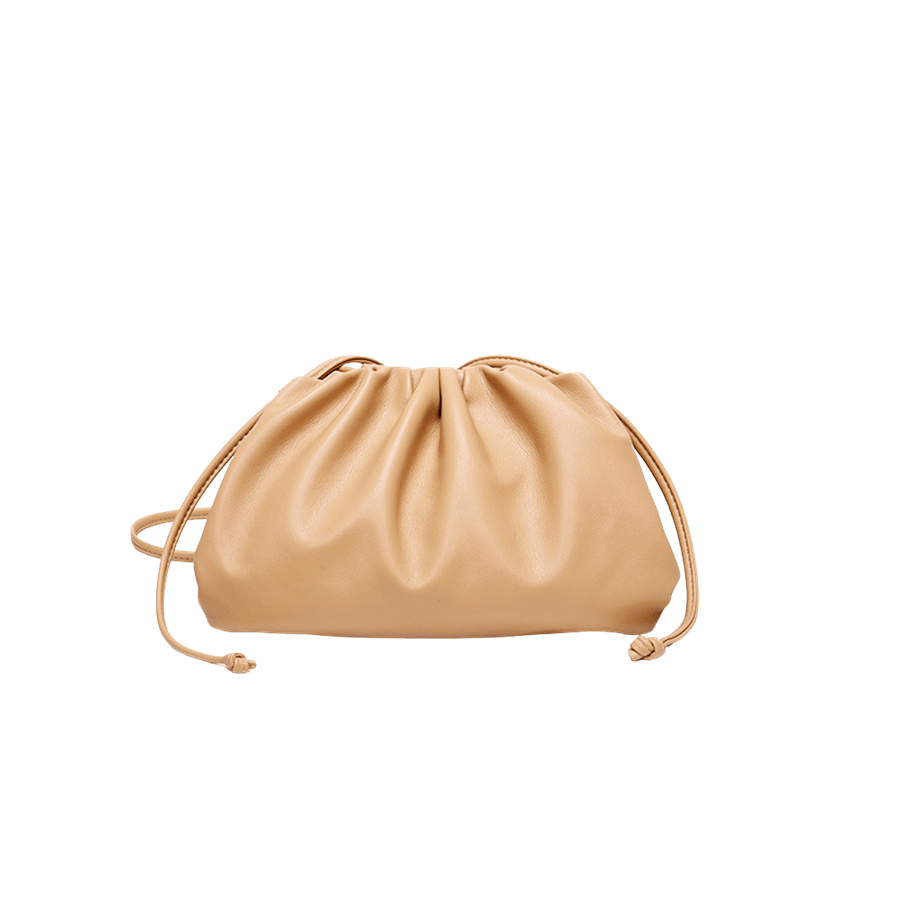 Khaki ladies drawstring bag with string closure