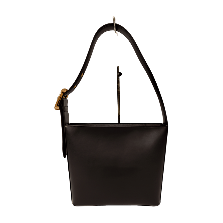Black structured ladies hobo bag with adjustable handle