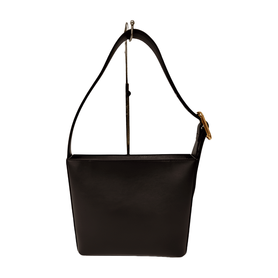 Black structured ladies hobo bag with adjustable handle
