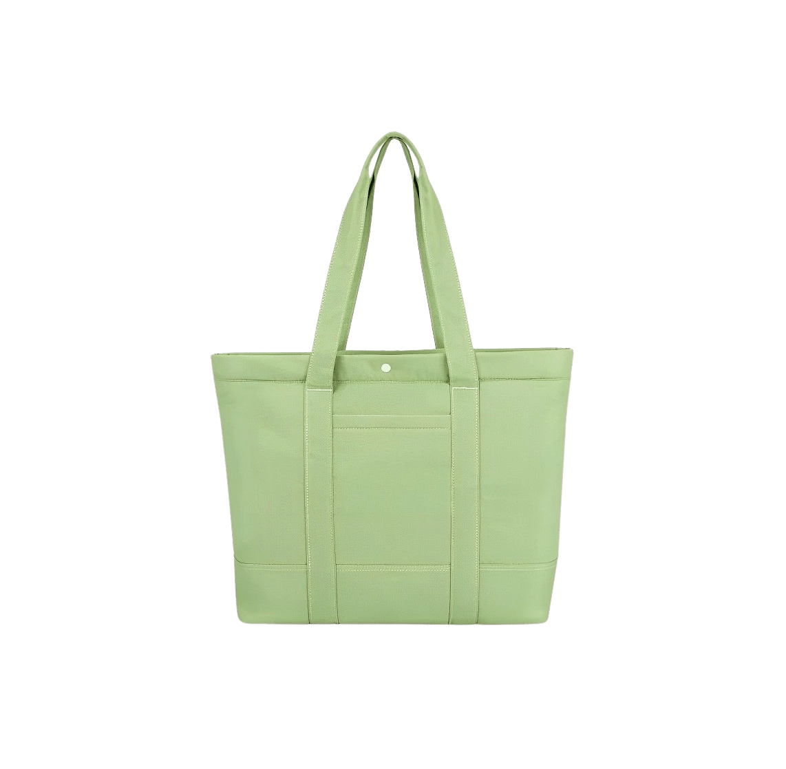 Green ladies tote bag with magnetic snap closure and front open pocket