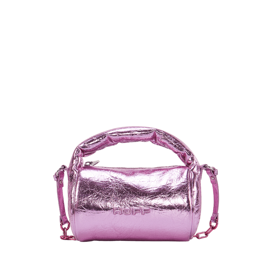 Pink ladies mini duffel bag with puffy handle