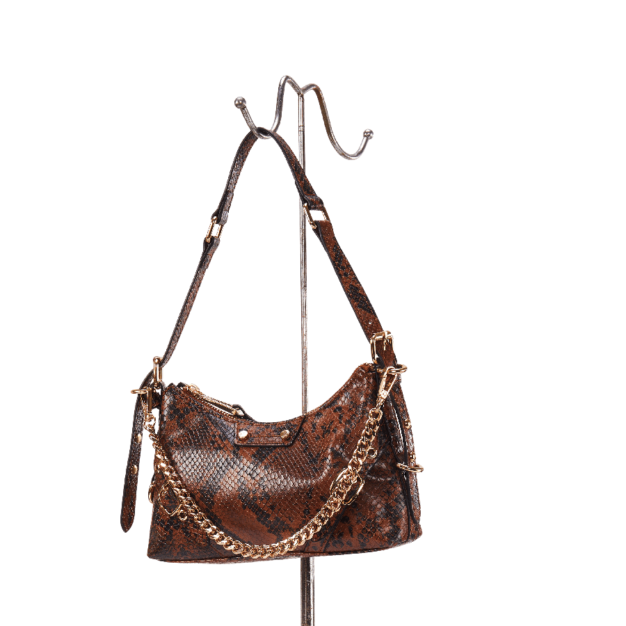 Ladies hobo bag with decorative chain and studs