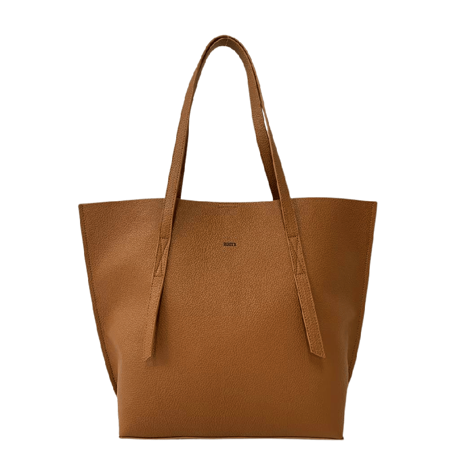 Camel ladies tote bag with magnetic snap closure