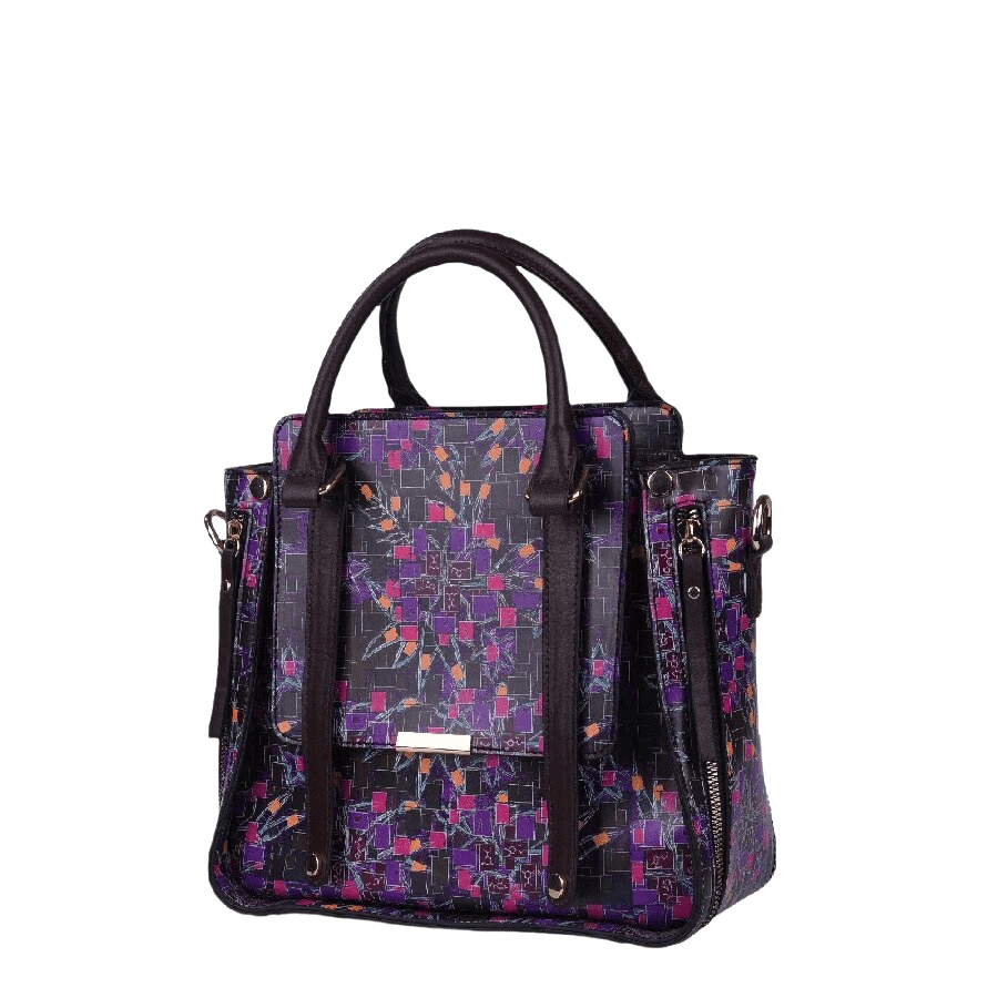Printed ladies bag sets with decorative studs