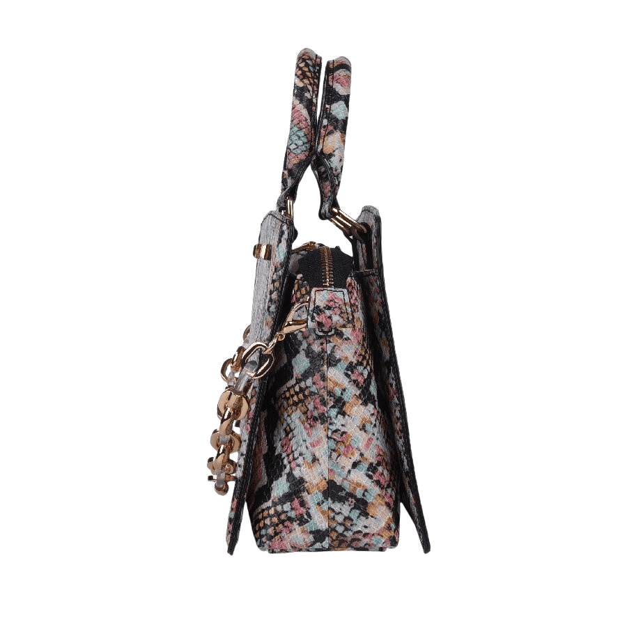 Animal PU ladies handbag with decorative chain and studs