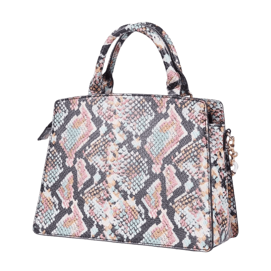Animal PU ladies handbag with decorative chain and studs