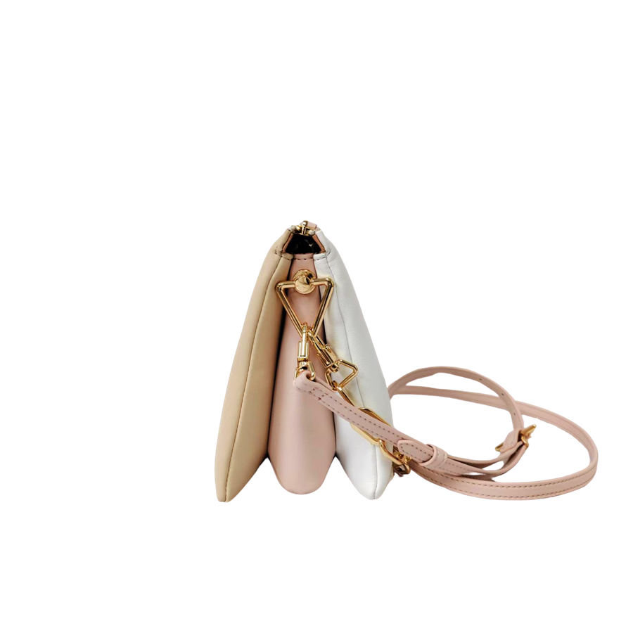 Ladies handbag with three conpartments and chain handle