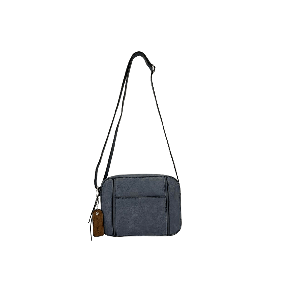 Green splicing ladies crossbody  bag with contrast edge painting