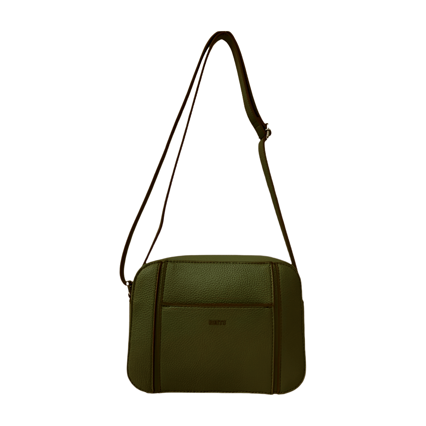 Green splicing ladies crossbody  bag with contrast edge painting