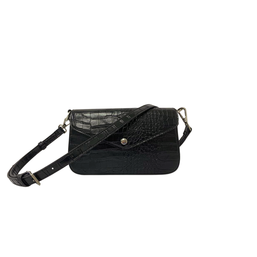 ladies crossbody bag with magnetic snap closure and back zip pocket