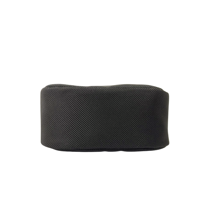 Black men's crossbody bag with front zip pocket and back open pocket