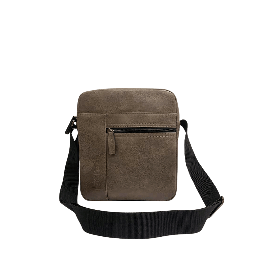 Camel men's crossbody bag with front zipper pocket